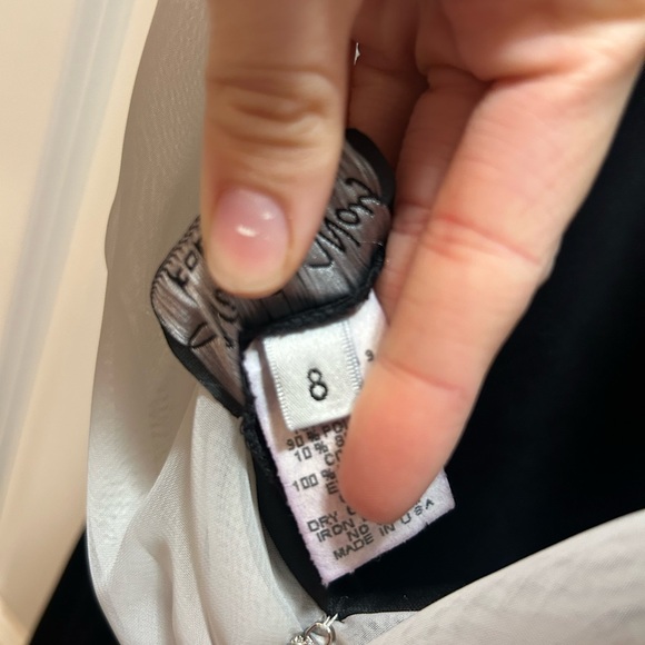 Night Way Collections Black Velvet and White Chiffon Maxi Dress Y2K, Size 8 - Picture 6 of 7